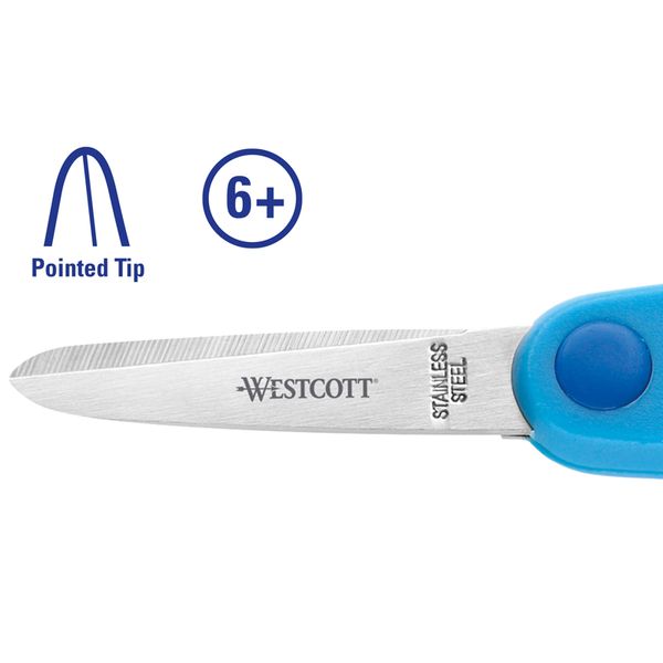 Kinderschere Westcott Softgrip Kids, spitz, blau, 13cm