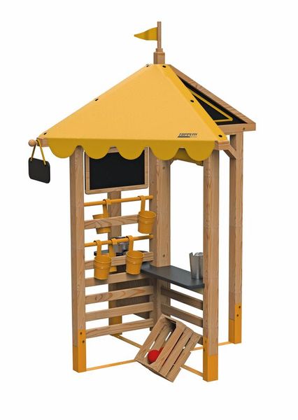 Outdoor Kiosk 4 in 1 / Marktstand aus Holz, (LxBxH): 113 x 113 x 195 cm