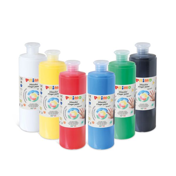 PRIMO Fingerfarbe, 750ml, 6 Farben, sortiert