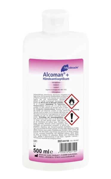 Alcoman+ Händedesinfektion, RKI u. VAH zertifiziert, 500 ml