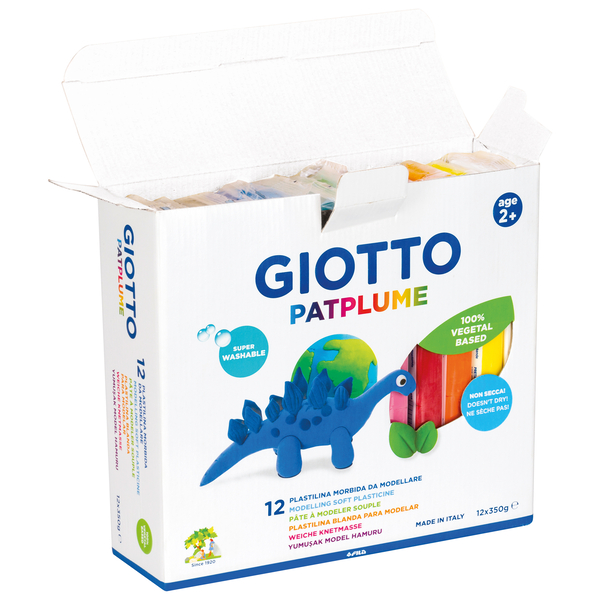 GIOTTO Patplume Modelliermasse, 12 x 350g, farbig sortiert