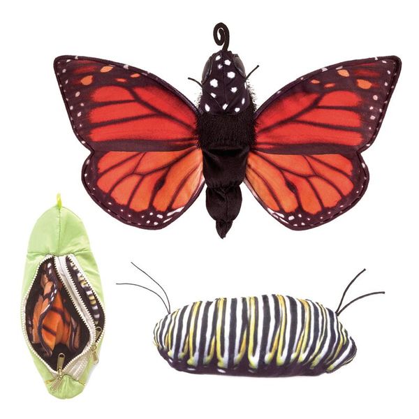 FOLKMANIS Handpuppe Metamorphose Schmetterling (ca. 30 cm)