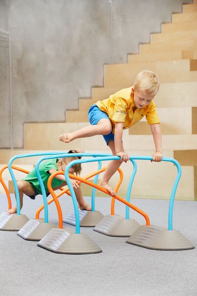 Mini Parkour - Hürde Gerade,  2er-Set Blau