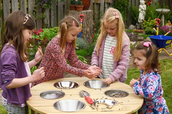 First Tools Runder Sand-Spieltisch, Holz, Ø 90 x 60 cm