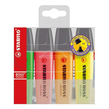 STABILO Textmarker, 2-5 mm Breite, 4 Farben