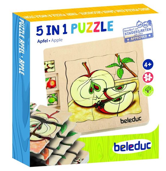 Lagen-Puzzle Apfel, 30 Teile, Holz, ab 4 Jahre