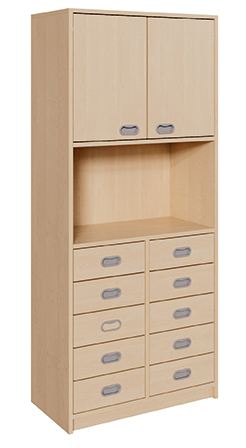 Schrank mit Schüben und Türen, Höhe 180 cm