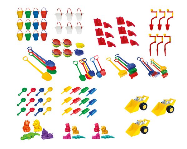 Sandspiel-Set XXL, 113 Teile (Kindergarten-Qualität)