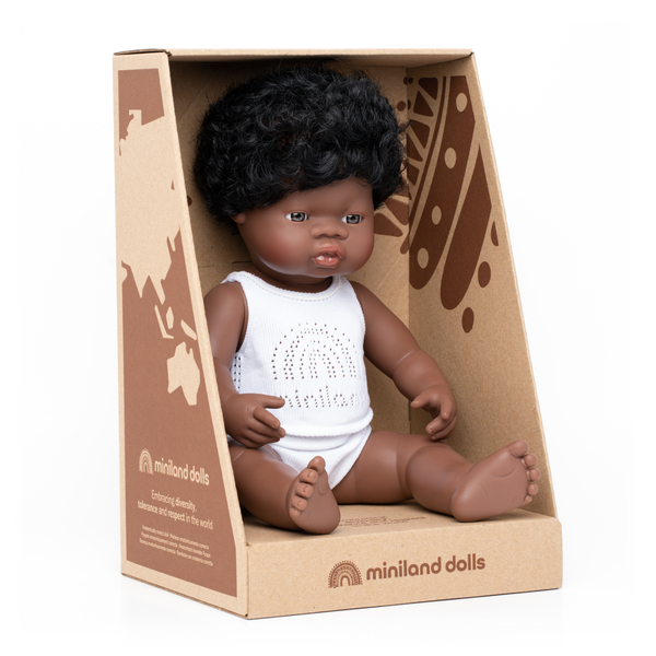 Puppe Junge afrikanisch - 38 cm