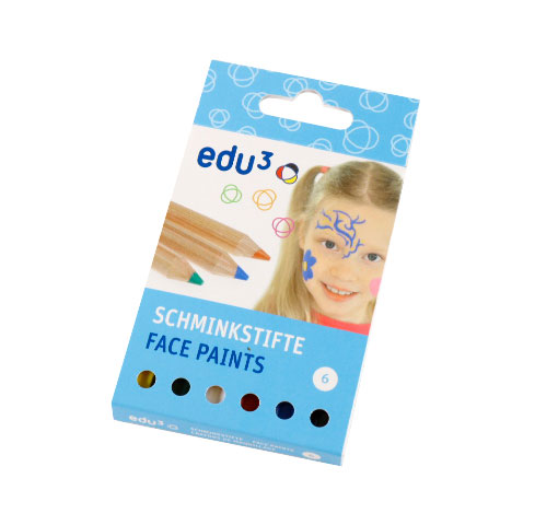 edu³ Schminkstifte Basic-Farben, 6 Stifte