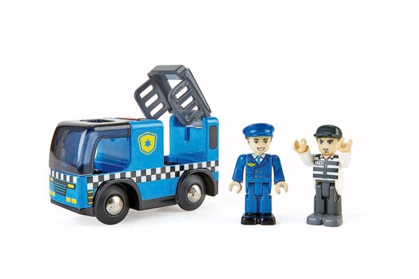 Polizeiauto mit Sirene und Spielfigur (9,4 x 3,6 x 5,1 cm), ab 3 Jahre