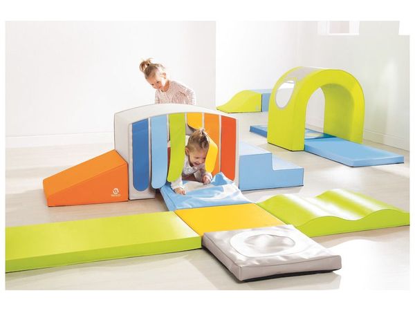 Babymodul Brücke mit Regenbogenvorhang, Schaumstoff, 1-3 Jahre