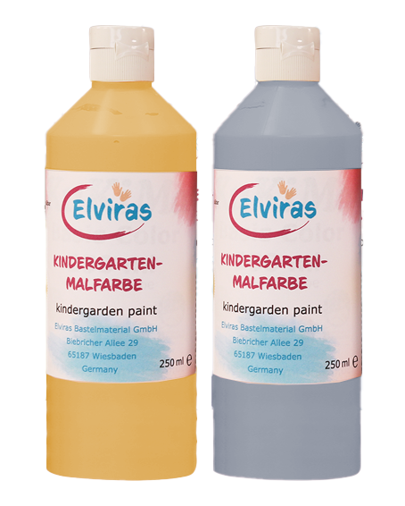 ELVIRAS Fingermalfarbe gold/silber, je 250ml