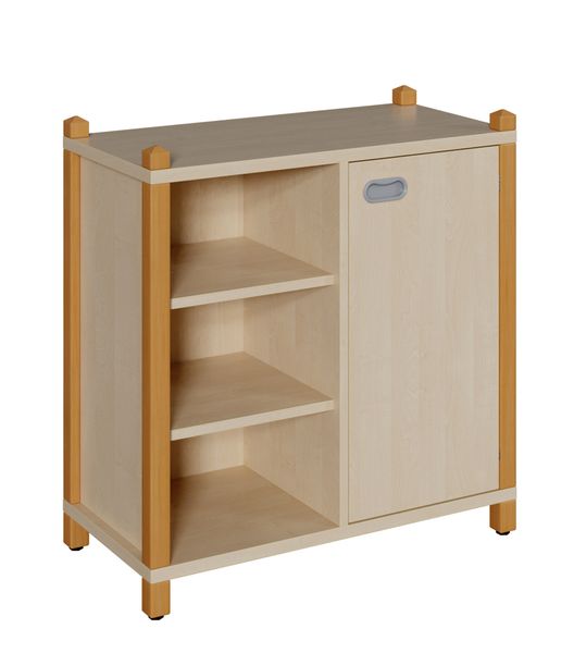 Stollenschrank mit 3 Fächern und Tür, schmal