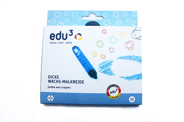 edu³ Jumbo Wachskreiden, 12 Stück