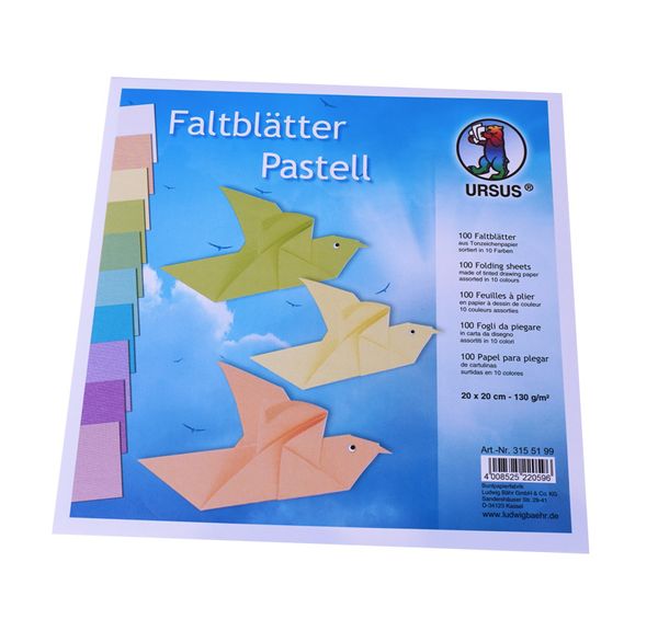 Faltblätter pastell, 20x20 cm, 130 g/m², 100 Stück