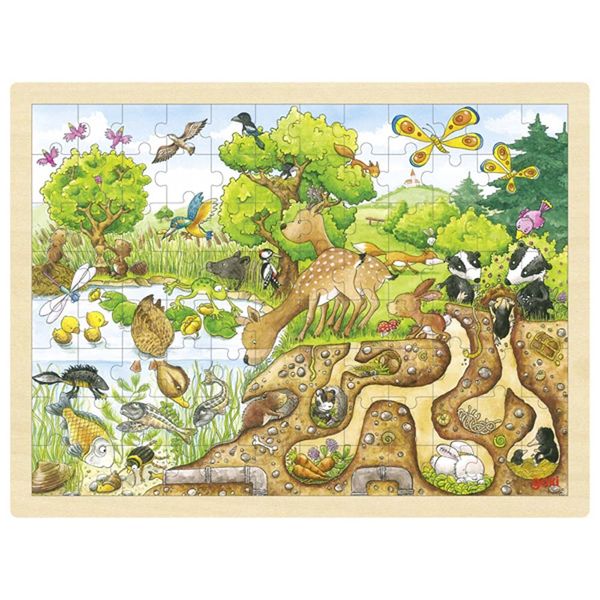 GOKI Einlegepuzzle Erlebnis Natur, Holz, 96 Teile, ab 3 Jahre