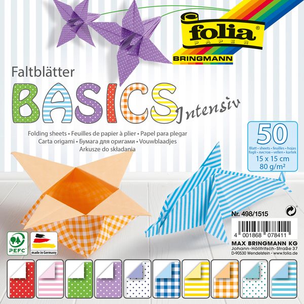 Faltblätter Basic, 15x15 cm, 50 Blatt 