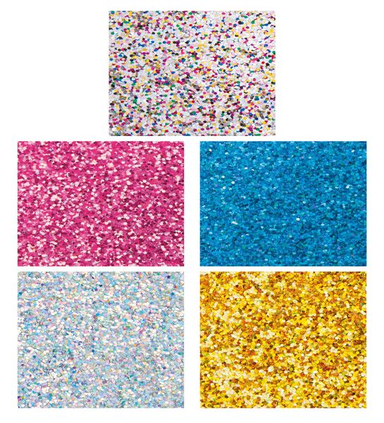 Glitter-Fotokarton, grob, 300 g/qm, 50x70 cm, 5 Bogen farbig sortiert