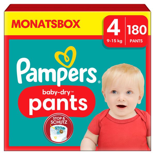 Pampers Baby Dry PANTS Gr. 4 Maxi (9-15k), 180 Stk.