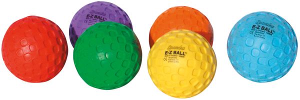 Allroundbälle E-Z-Balls 6er-Set mit Ventil, Ø 10 cm, weiche u. griffige Oberfläche, Gewicht 80 g