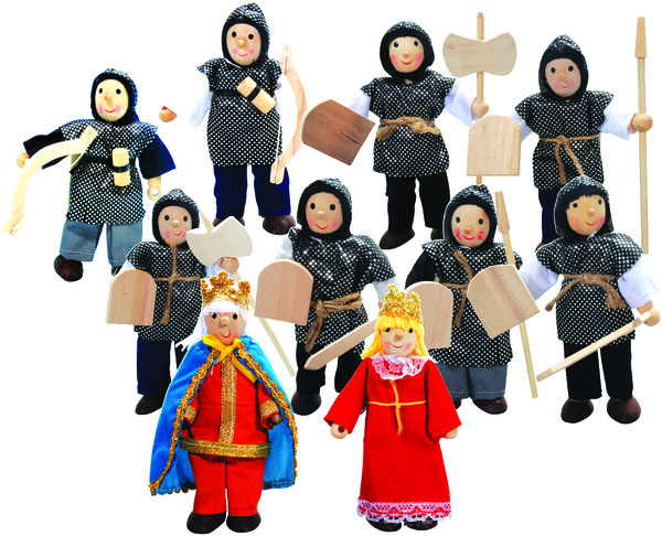 WINZLING Biegepuppen Ritter Set, 10 Figuren