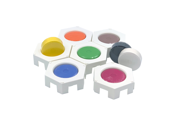 Tempera-Palette hexagonal für 44 mm Blöcke, 12 Stück