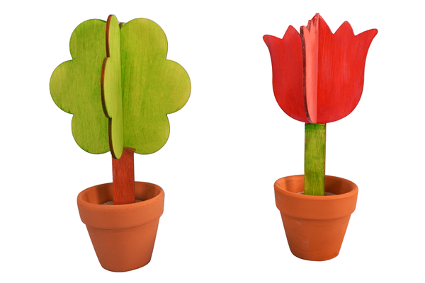 Blumen-Holzstab 3D, 8 Stück (SONDERANGEBOT)