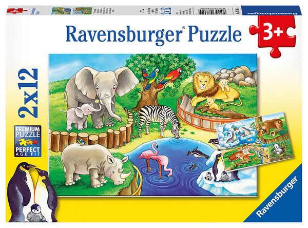 Großes RAVENSBURGER KiGA Puzzle-Set ab 3 Jahre, 6 Puzzles à 2x12 Teile (144 Teile)