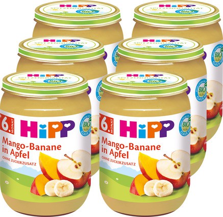 HIPP Mango-Banane in Apfel (6. Monat), 6x190g