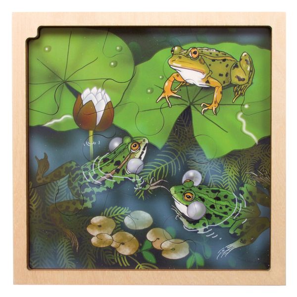 Circle of life Puzzle, Frosch, Holz, 86 Teile, ab 3 Jahre