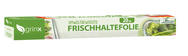 Grinx® Frischhaltefolie, aus 85% recycelten nachwachsende Ressourcen, BxL: 29cm x 20m