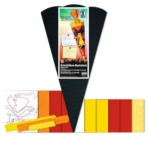 Schultüten-Bastelset Classic Line, Feuerdrache, 68 cm, 1 Set 