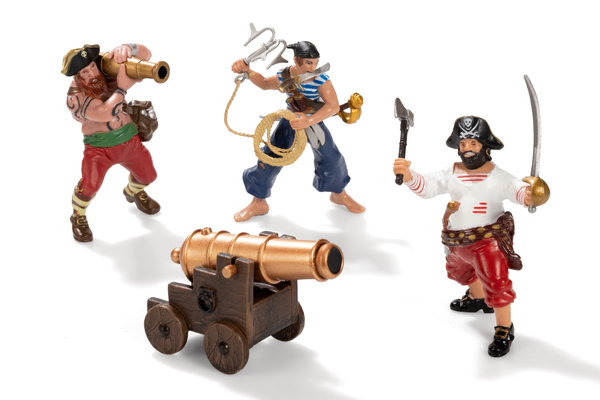 PAPO 3 Piratenfiguren + Kanone, Größe 10 cm