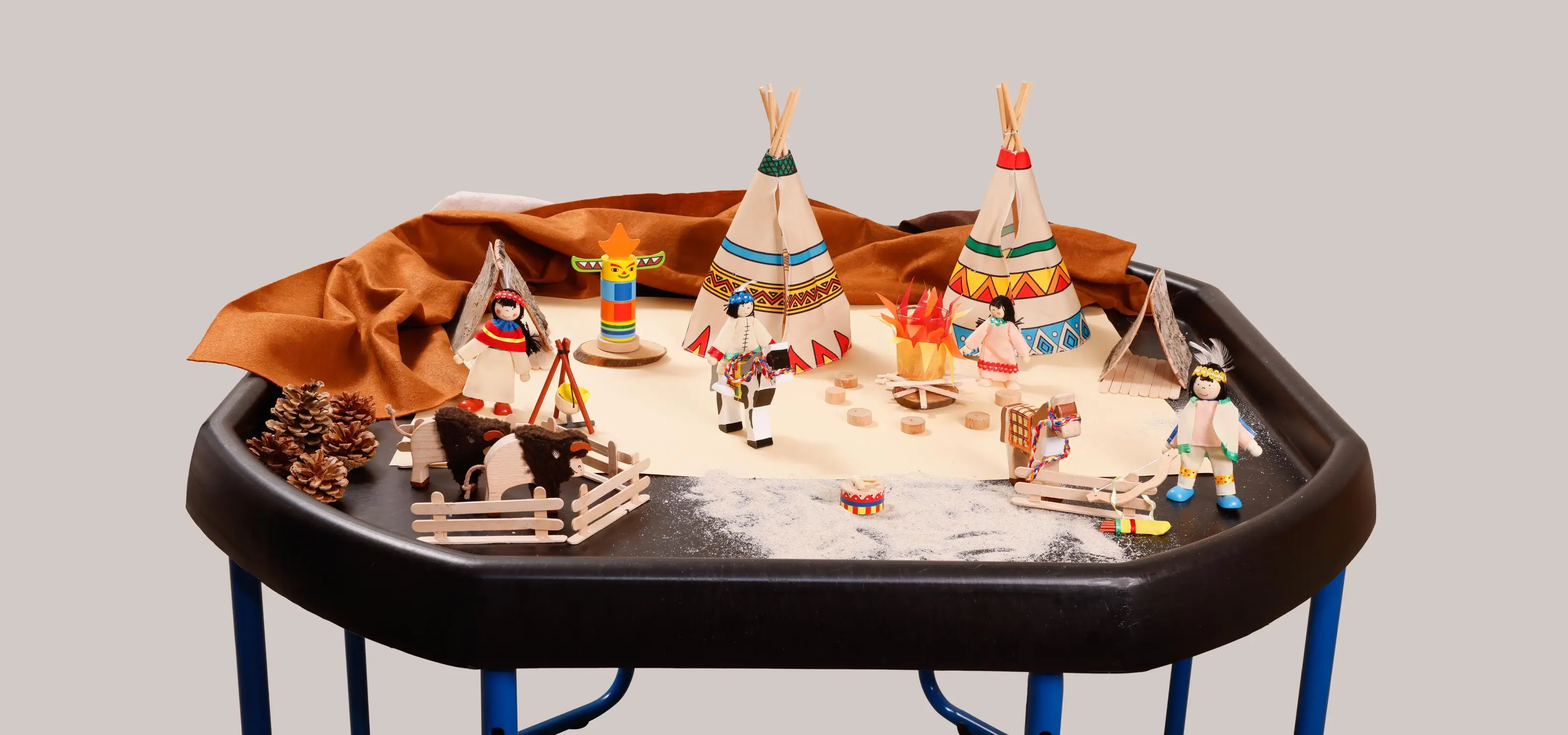 Thementisch Native Americans mit Spielfiguren