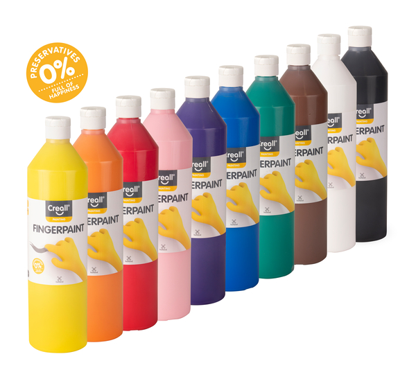 Fingerfarben-Set mit 10 Farben (Creall), 10 x 750 ml