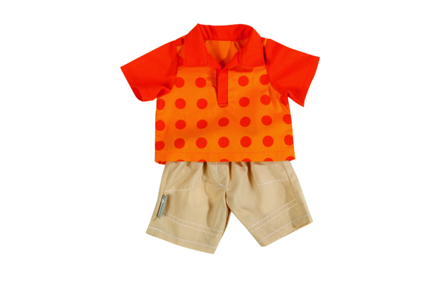 Shorts Set beige für Puppe bis ca. 40 cm Größe