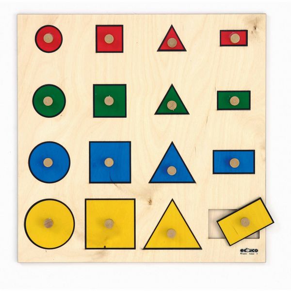 EDUCO Knopfpuzzle Geometrische Formen, 16 Teile, ab 3 Jahre