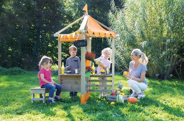 Outdoor Kiosk 4 in 1 / Marktstand aus Holz, (LxBxH): 113 x 113 x 195 cm