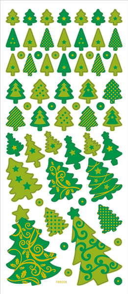 Glitter-Sticker X-Mas, 5 Blatt sortiert