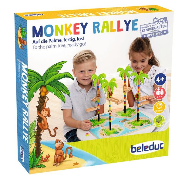 Brettspiel, Monkey Rallye, 2-4 Spieler, ab 4 Jahre, Spieldauer ca. 15 Minuten