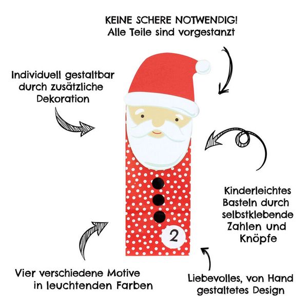 Geschenketaschen (Adventskalender) Nikolaus, 24 Tütensets (SONDERANGEBOT)