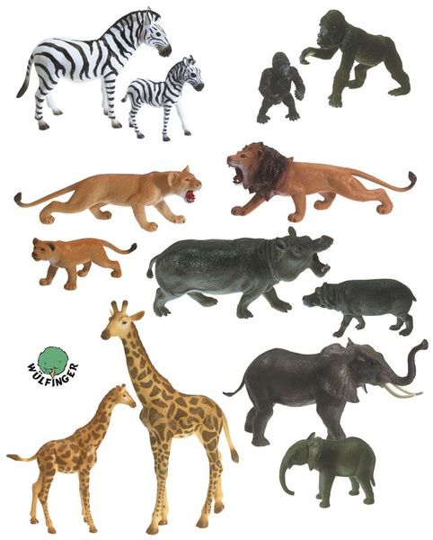 Afrikatiere-Set, 13-tlg. (Maße der Tiere zwischen 10-13 cm)