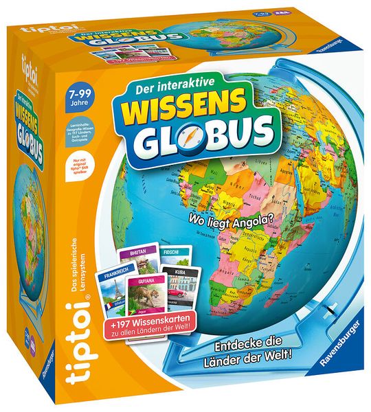 RAVENSBURGER tiptoi® Der interaktive Wissens-Globus, 1 - 4 Spieler, ab 7 Jahre