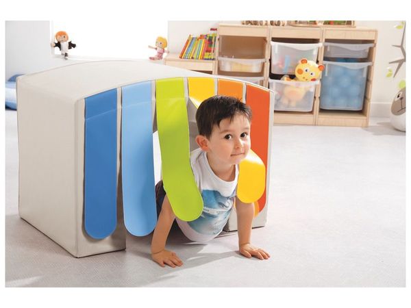 Babymodul Brücke mit Regenbogenvorhang, Schaumstoff, 1-3 Jahre