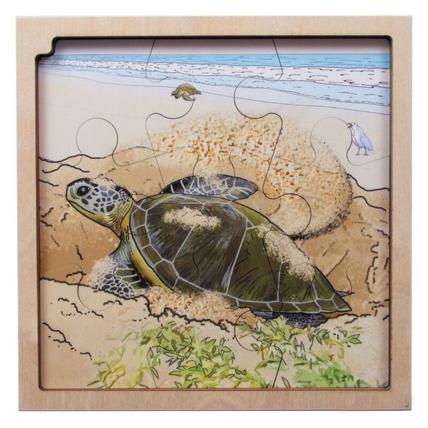 Circle of life Puzzle, Schildkröte, Holz, 4 Puzzle, ab 3 Jahre