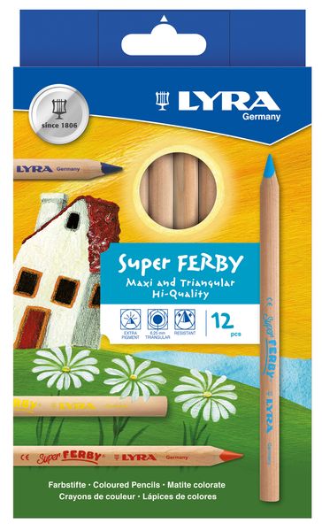 LYRA Super FERBY - Natur - 12 Stifte farbig sortiert