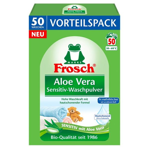 Frosch Aloe Vera Sensitiv Waschpulver, 3 x 3.300 g