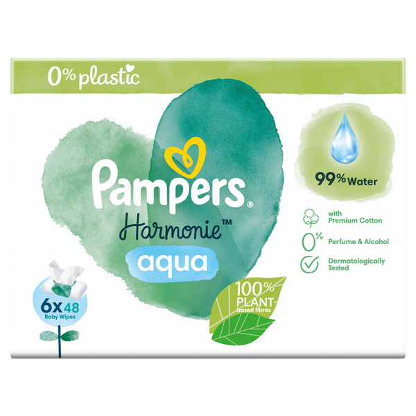 Pampers Aqua Pure Feuchttücher, 6x48 Stk. (SONDERPREIS)