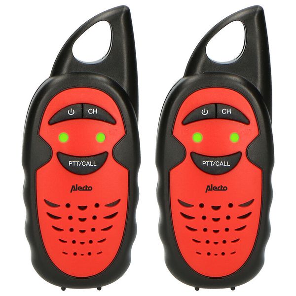 Alecto FR-05RD - Walkie Talkies für Kinder, 3 km Reichweite, Schwarz/Rot, 2 Stück